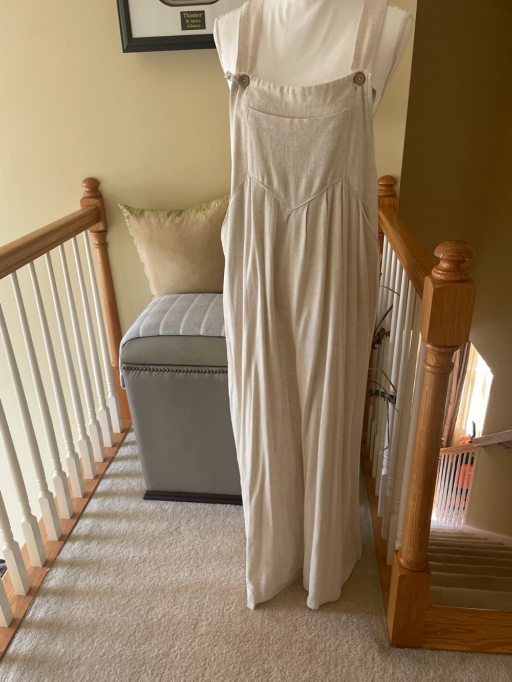 1.4.3. Story by Line Up Cream Linen Textured Jumpsuit- EUC